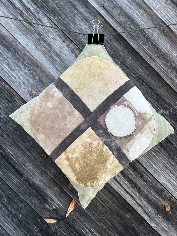 Raw Silk Quarter Circle Patchwork Throw Pillows